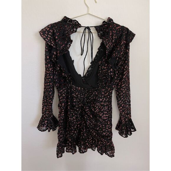 ASOS DESIGN Velvet Animal Print Party Dress Size 6 - Picture 4 of 10